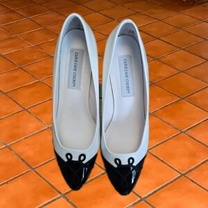 Vintage 1993 Carriage Court Black & White Pumps Heels, sz 6